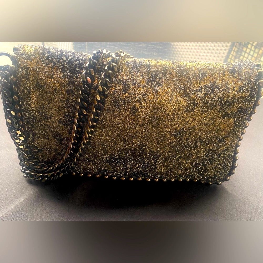 PINKO purse. Made in Italy. New. Gold/ silver color. Chain straps short/long.